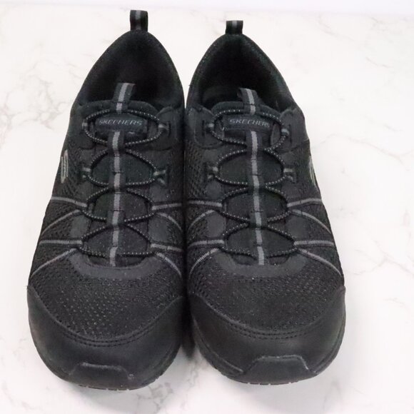 Skechers Women's 8.5 Gratis Black Air-Cooled Memory Foam Slip-On Sneakers Shoes - Picture 3 of 9